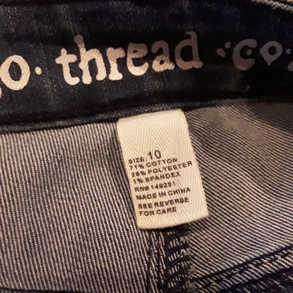 Unique Indigo & Thread Co. Crop Patch Jeans - Picture 6 of 7